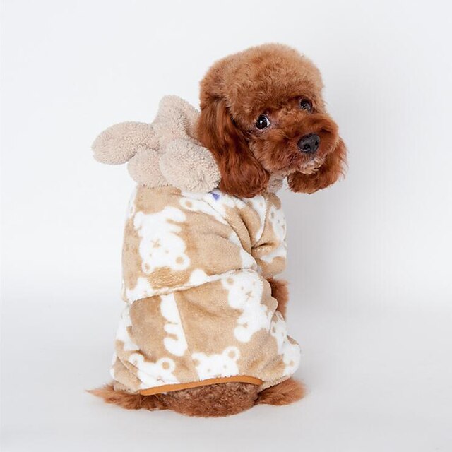 Hund Pyjamas Dyr Fritid / hverdag Vinter Hundeklær Valpeklær Hundeklær Svart Rosa kaffe Kostume for Girl and Boy Dog Bomull S M L XL XXL