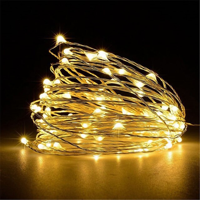  5m String Lights 50 LEDs Warm White White Red <5 V