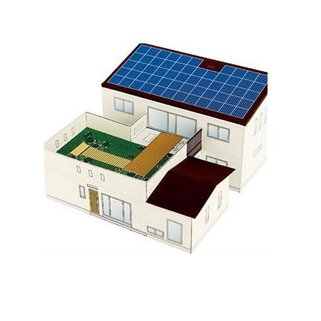  Solar Powered Toy 3D Puzzle Paper Model Famous buildings House Solar Powered DIY Classic Unisex Toy Gift