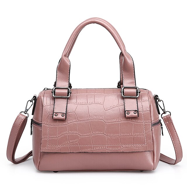  Women's Bags PU Shoulder Bag for Casual All Seasons Blue Black Red Blushing Pink