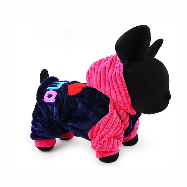  Dog Hoodie / Jumpsuit Dog Clothes Letter & Number Blue / Pink Cotton Costume For Pets Men's / Women's Casual / Daily