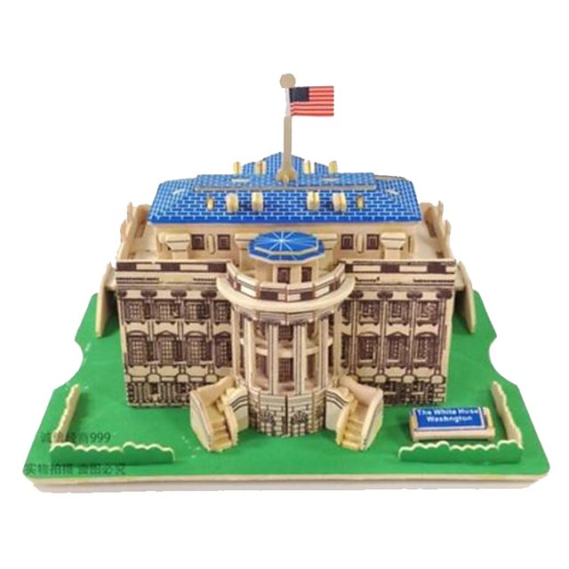  3D Puzzle Jigsaw Puzzle Model Building Kit Famous buildings Wooden Natural Wood Kid's Adults' Unisex Boys' Girls' Toy Gift / Wooden Model