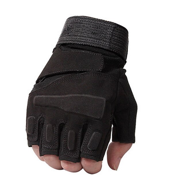  Bike Gloves / Cycling Gloves Breathable Anti-Slip Sweat-wicking Protective Half Finger Sports Gloves Lycra Mountain Bike MTB Jade Black Khaki for Adults' Camping / Hiking / Caving