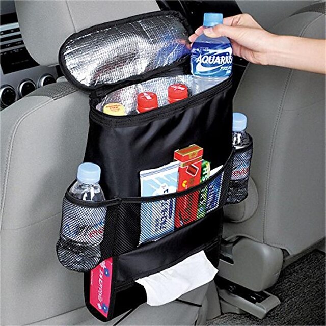  1 unid asiento de coche multifuncional amortiguador trasero del coche bolsa de almacenamiento de vehículos bolsas de supermercado negro