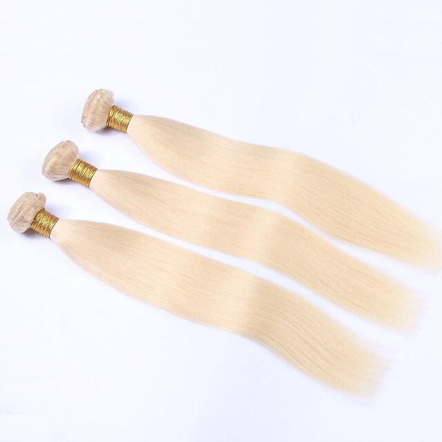  Sploty włosów Włosy peruwiańskie Prosta Ludzkich włosów rozszerzeniach Włosy naturalne remy Farbowane fale / Długość średnia
