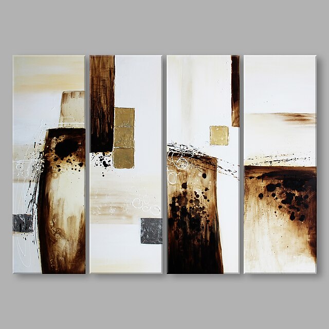  Hang målad oljemålning HANDMÅLAD - Abstrakt Artistisk Duk / Tre paneler / Sträckt kanfas