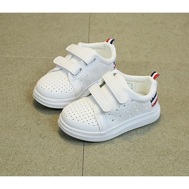  Boys' Shoes Leatherette Spring Fall First Walkers Flats Walking Shoes Low Heel Round Toe Magic Tape For Casual Black