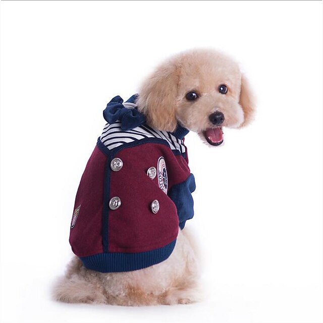  Dog Coat Winter Dog Clothes Red Gray Costume Cotton British Casual / Daily