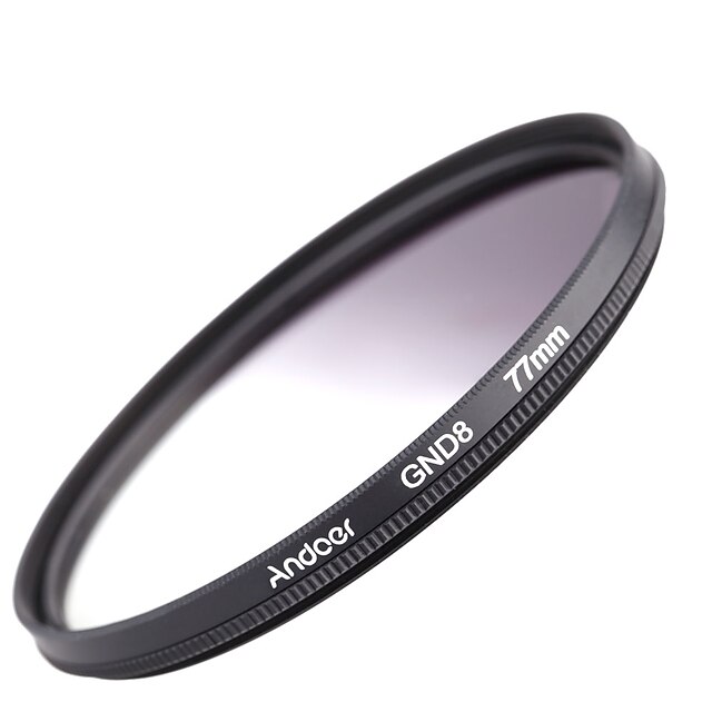  Andoer 77mm Circular Shape Graduated Neutral Density GND8 Graduated Gray Filter for Canon Nikon DSLR Camera