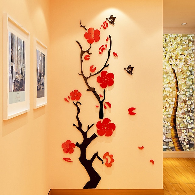  Blomstret/Botanisk Romantik Veggklistremerker 3D Mur Klistremerker Krystal mur klistermærker Dekorative Mur Klistermærker 3D,Akryl