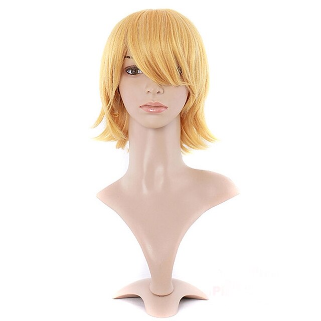  Synthetic Wig Wavy Wavy Wig Short Yellow Synthetic Hair Women's