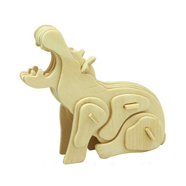  3D Puzzle Jigsaw Puzzle Wooden Model Hippo DIY Wooden Classic Kid's Adults' Unisex Boys' Girls' Toy Gift