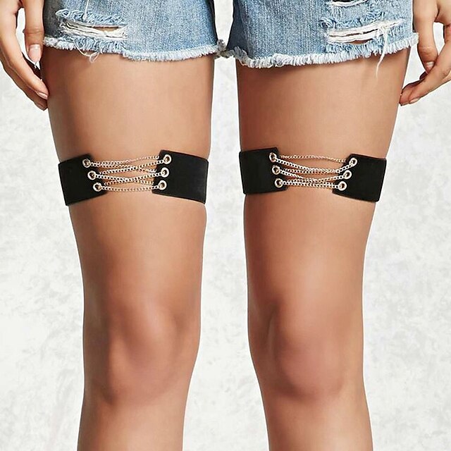  Leg Chain Fashion Women's Body Jewelry For Dailywear Casual Coral Fleece Iron Black