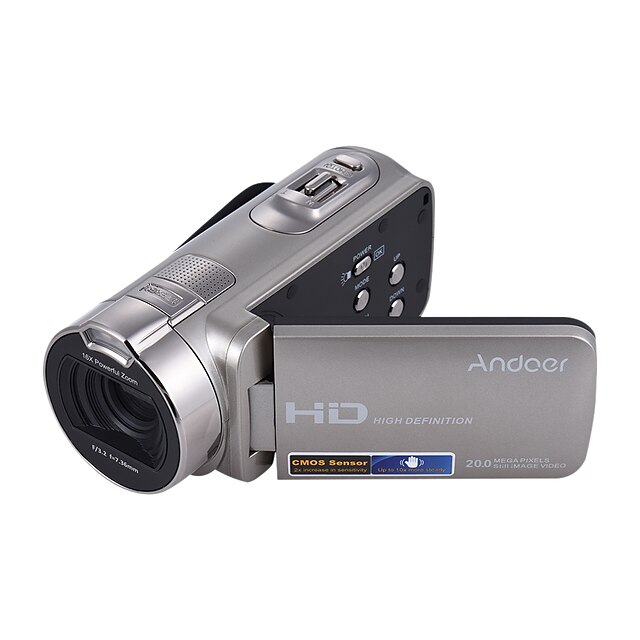  Andoer® hdv-312p 1080p full hd câmera de vídeo digital portátil de uso doméstico dv com 2,7 polegadas rotativo lcd tela máxima