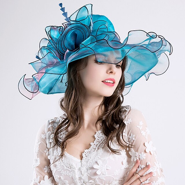  Pană / Mătase / organza Kentucky Derby Hat / Palarioare / Palarie cu Flori 1 buc Nuntă / Ocazie specială / Party / Seara Diadema