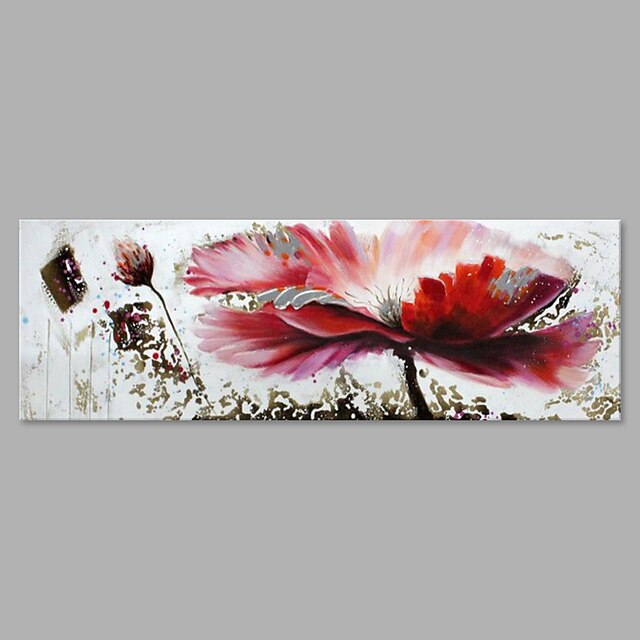  Hang-Ölgemälde Handgemalte - Blumenmuster / Botanisch Künstlerisch Segeltuch / Gestreckte Leinwand