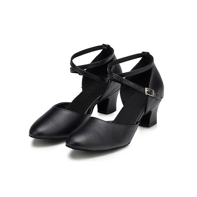  Női Modern cipők Szintetikus Magassarkúk Cakkos Vaskosabb sarok Személyre szabható Dance Shoes Fekete / Professzionális