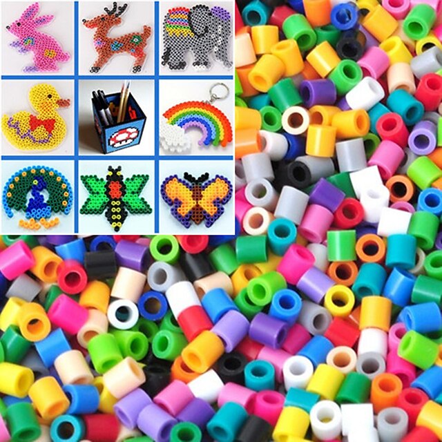 aproximativ 1000pcs / sac 5mm culoare mixt margele siguranțe HAMA margele DIY puzzle eva Safty materiale pentru copii (culoare aleatorii)