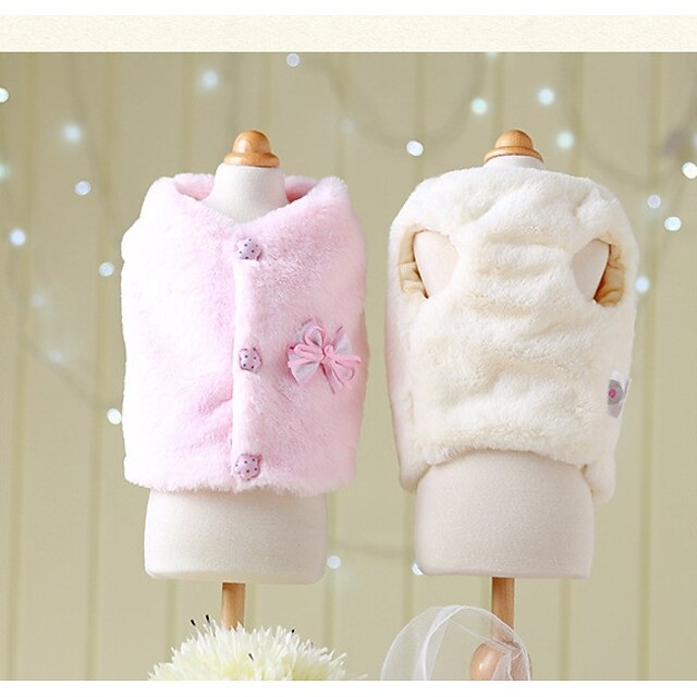  Cane Cappottini Inverno Abbigliamento per cani Rosa Beige Costume Tessuto felpato Cotone Da principessa Casual XS S M L XL