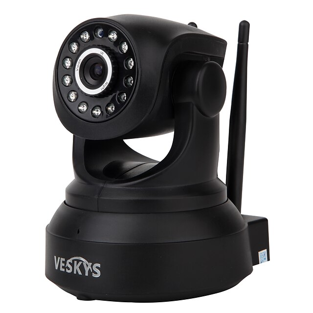  veskys® 720p hd wi-fi ip kamera w / 1.0mp smart telefon fjernovervåking trådløs støtte 64gb tf kort