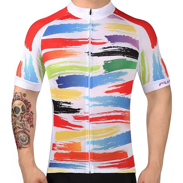  FUALRNY® Homens Manga Curta Camisa para Ciclismo Moto Camisa / Roupas Para Esporte Blusas, Secagem Rápida 100% Poliéster / Elasticidade Alta