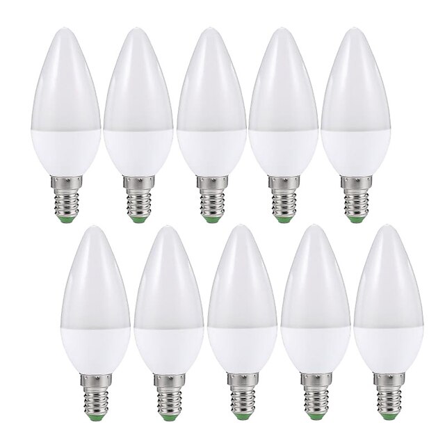  EXUP® 10pcs 6 W LED gyertyaizzók 500 lm E14 C37 6 LED gyöngyök SMD 2835 fényvezérlő Meleg fehér Hideg fehér 220-240 V 110-130 V / 10 db.