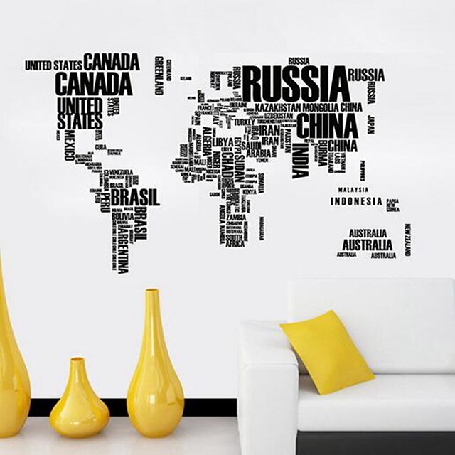  History Wall Stickers Map Wall Stickers Decorative Wall Stickers, Vinyl Home Decoration Wall Decal Wall Decoration 1 set