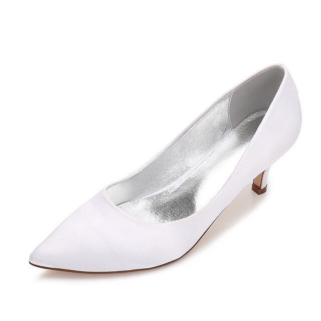  Femme Chaussures de mariage Kitten Heel / Talon Cône / Talon Bas Bout pointu Satin Confort / Escarpin Basique Printemps / Eté Bleu / Champagne / Ivoire / Mariage / Soirée & Evénement / EU42