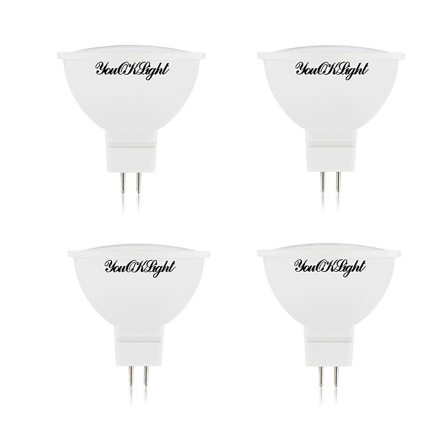  4db 5 W LED szpotlámpák 400 lm MR16 10 LED gyöngyök SMD 5730 Meleg fehér Hideg fehér 12 V / 4 db.