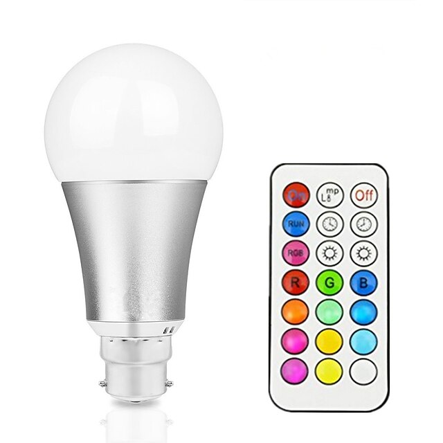  1pç 12 W Lâmpada de LED Inteligente 800 lm B22 E26 / E27 A60(A19) 1 Contas LED LED Integrado Regulável Controle Remoto Decorativa RGBW RGBWW 85-265 V / 1 pç / RoHs