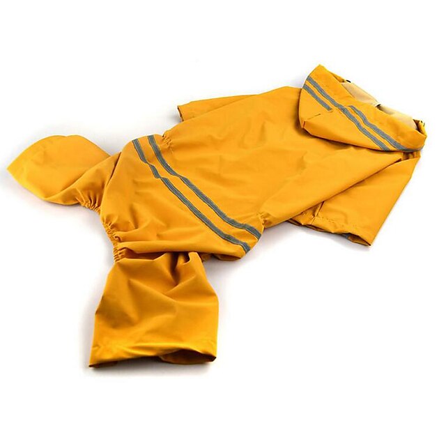  Hund Regenmantel Welpenkleidung Solide Lässig / Alltäglich Draussen Winter Hundekleidung Welpenkleidung Hunde-Outfits Gelb Rot Blau Kostüm für Mädchen und Jungen Hund Polyester