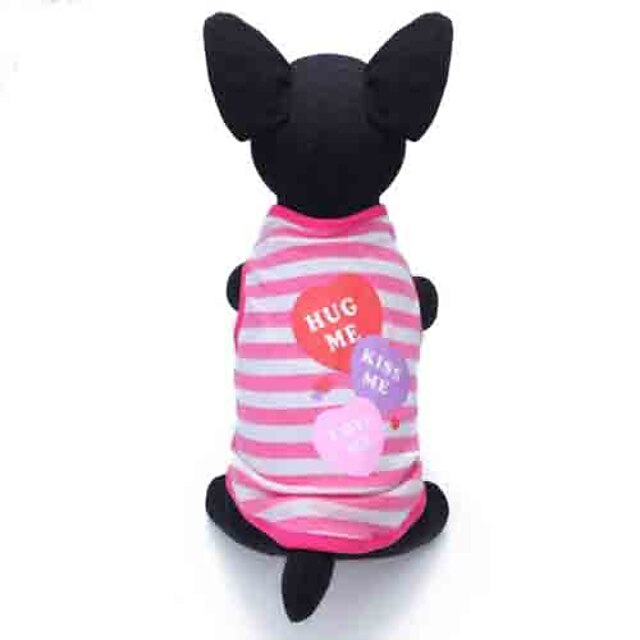  Kot Psy T-shirt Pasek Serce Cosplay Ślub Ubrania dla psów Ubrania dla szczeniąt Stroje dla psów Fioletowy Różowy Kostium dla dziewczynki i chłopca Bawełna XS S M L