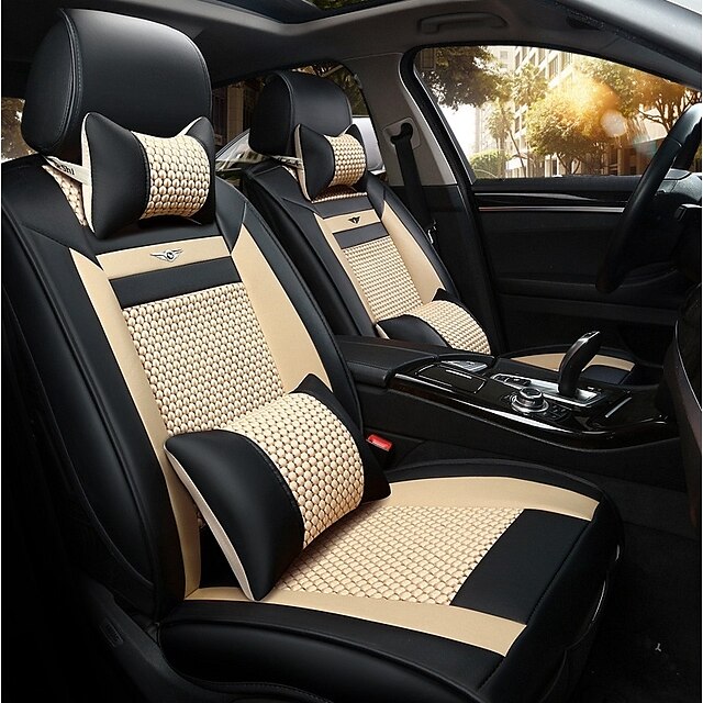  Car Seat Covers Seat Covers Beige Ice Silk Business For universal