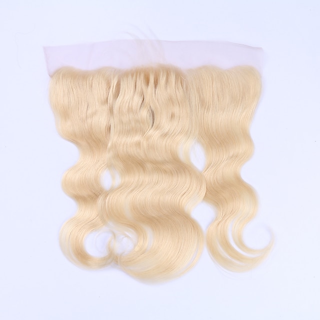  Beata Hair Brasiliansk hår 4X13 Lukking Krop Bølge / Klassisk Gratis Part Sveitsisk blonde Remy Menneskehår / Ekte hår Daglig