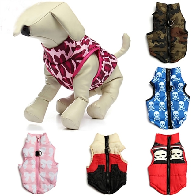  Coat Vest Puppy Clothes Skull Camo / Camouflage Casual Daily Outdoor Winter Dog Clothes Puppy Clothes Dog Outfits Light Yellow Black and Purple Red / Orange Costume for Girl and Boy Dog Cotton XS S M