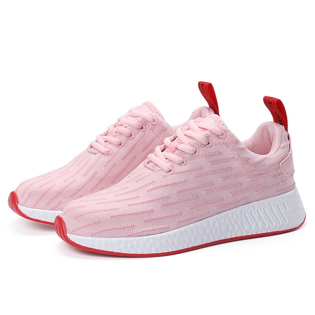  Γυναικεία Αθλητικά Παπούτσια Χαμηλό τακούνι Κορδόνια Ύφασμα Ανατομικό Τρέξιμο Φθινόπωρο / Χειμώνας Μαύρο / Λευκό / Ροζ