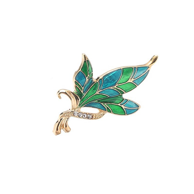  Synthetic Diamond Brooches Leaf Classic Fashion Brooch Jewelry Assorted Color For Christmas Party Birthday Gift Ceremony