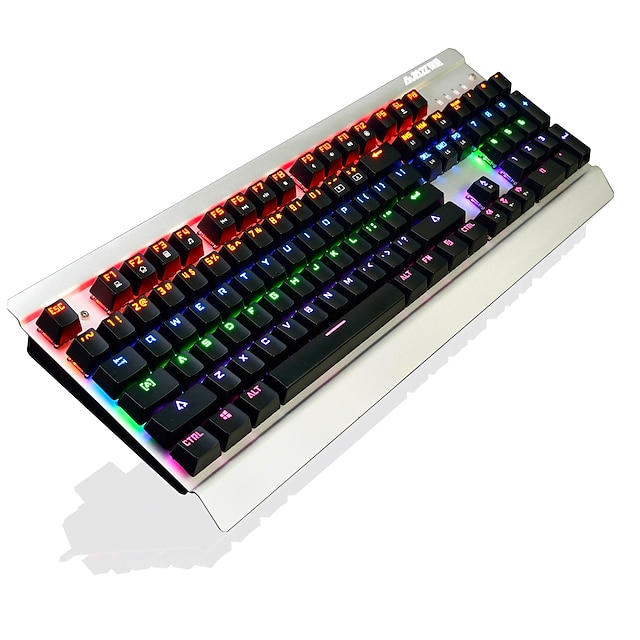  AJAZZ AK27 USB Проводной Игровые клавиатуры Мембранная клавиатура Игры Светящийся Мульти цвет подсветки 104 pcs Ключи