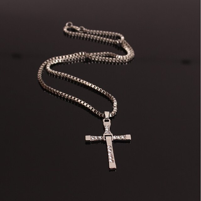  Herrn / Damen Halsketten - Kreuz Personalisiert, Kreuz Silber Modische Halsketten Für Hochzeit, Strasse