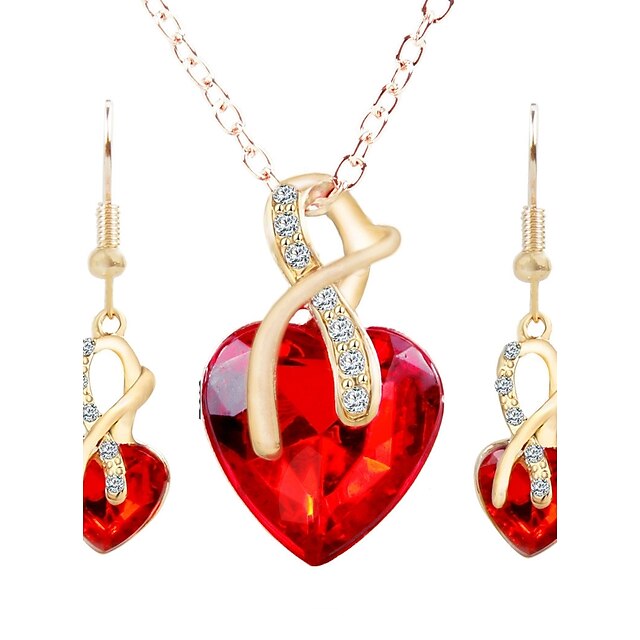  Women's Stud Earrings Necklace Heart Fashion Earrings Jewelry White / Black / Purple For Party