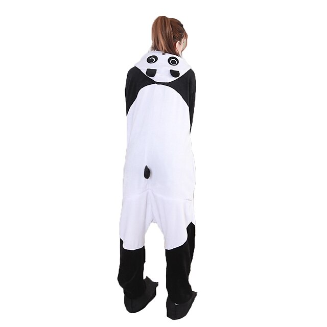 Toys & Hobbies Cosplay & Costumes | Adults Kigurumi Pajamas Panda Onesie Pajamas Flannel Fabric Black / White Cosplay For Men an