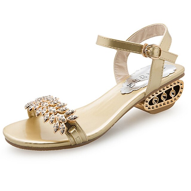  Naisten Sandaalit Glitter Crystal Paljetein korut Matalat sandaalit Tekojalokivi Matala korko Avokkaat Mukavuus Kävely PU Kesä Musta Hopea Kulta