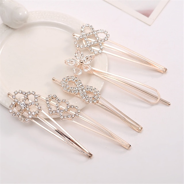  Pins Hair Accessories Crystal Wigs Accessories Women's 5pcs pcs 1-4inch cm Dailywear Crystal Crystal / Blonde