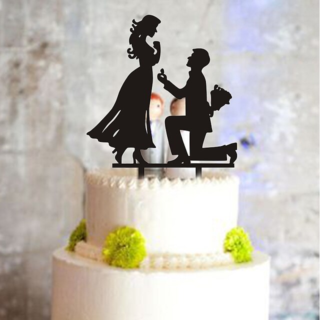  Cake Topper Classic Couple Plastic with 1 PVC Bag