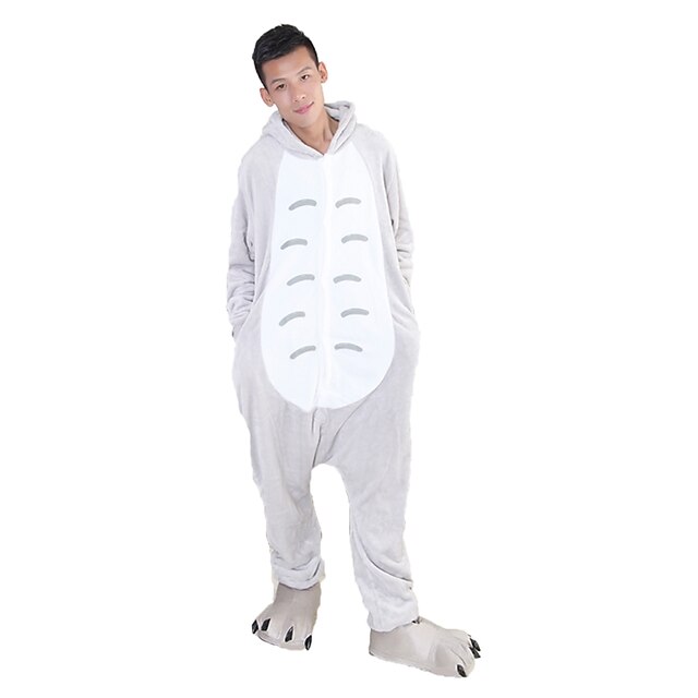  Erwachsene Kigurumi-Pyjamas Katze Totoro Pyjamas-Einteiler Flanell Cosplay Für Herren und Damen Tiernachtwäsche Karikatur Fest / Feiertage Kostüme