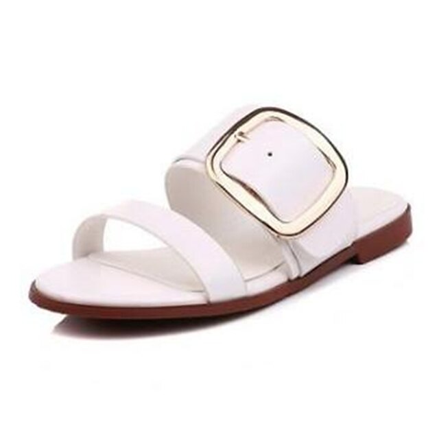  Pentru femei Pantofi PU Vară Confortabili Sandale Alb / Negru