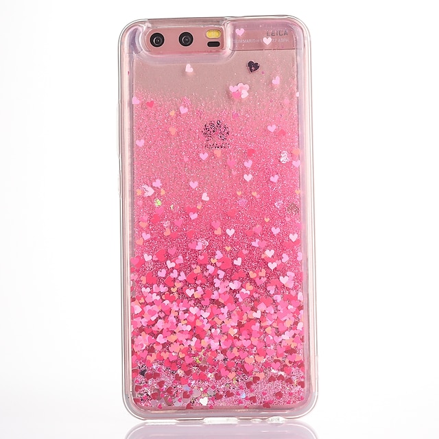  Case For Huawei P10 Plus / P10 / Honor V9 Flowing Liquid / Transparent / Pattern Back Cover Heart Soft TPU