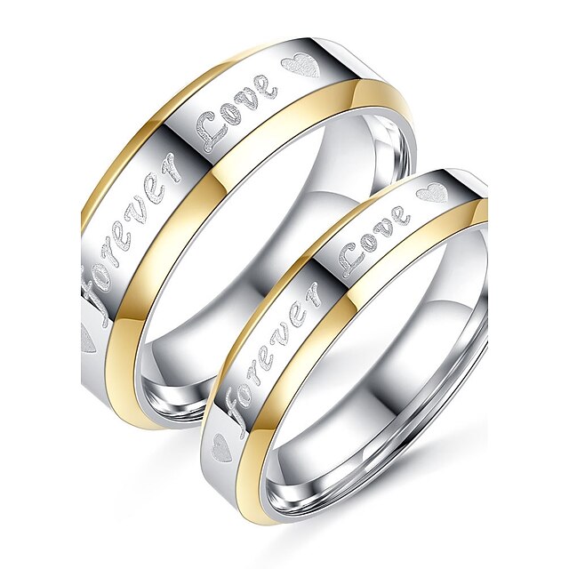 Couple Rings Titanium Titanium Steel Elegant Simple Style Fashion / Couple's / Wedding / Daily / Engagement