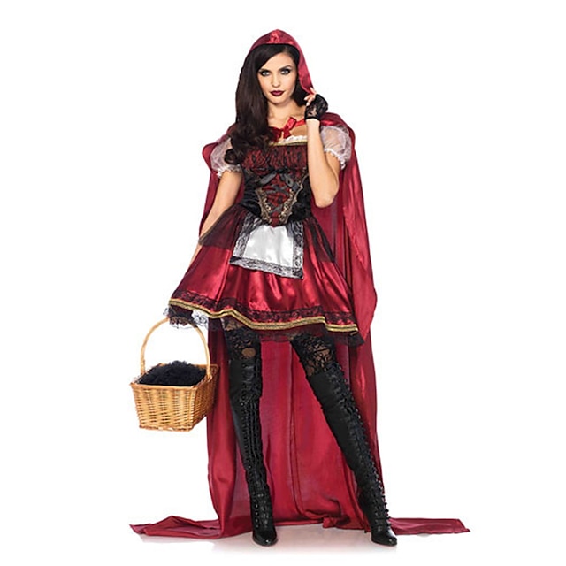  Little Red Riding Hood Cosplay Costume Masquerade Adults' Women's Christmas Halloween Carnival Festival / Holiday Elastane Tactel Red Women's Female Easy Carnival Costumes Other Vintage / Gloves