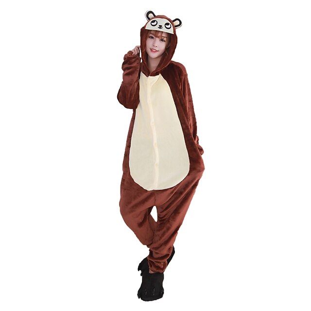  Felnőttek Kigurumi pizsama Majom Onesie pizsama Φανελένιο Ύφασμα Barna Cosplay mert Férfi és női Allati Hálóruházat Rajzfilm Halloween Fesztivál / ünnepek